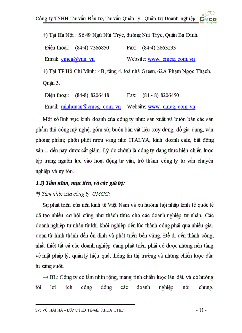 image for page Công ty TNHH Tư vấn Đầu tư, Tư vấn Quản lý - Quản trị Doanh nghiệp CMCG