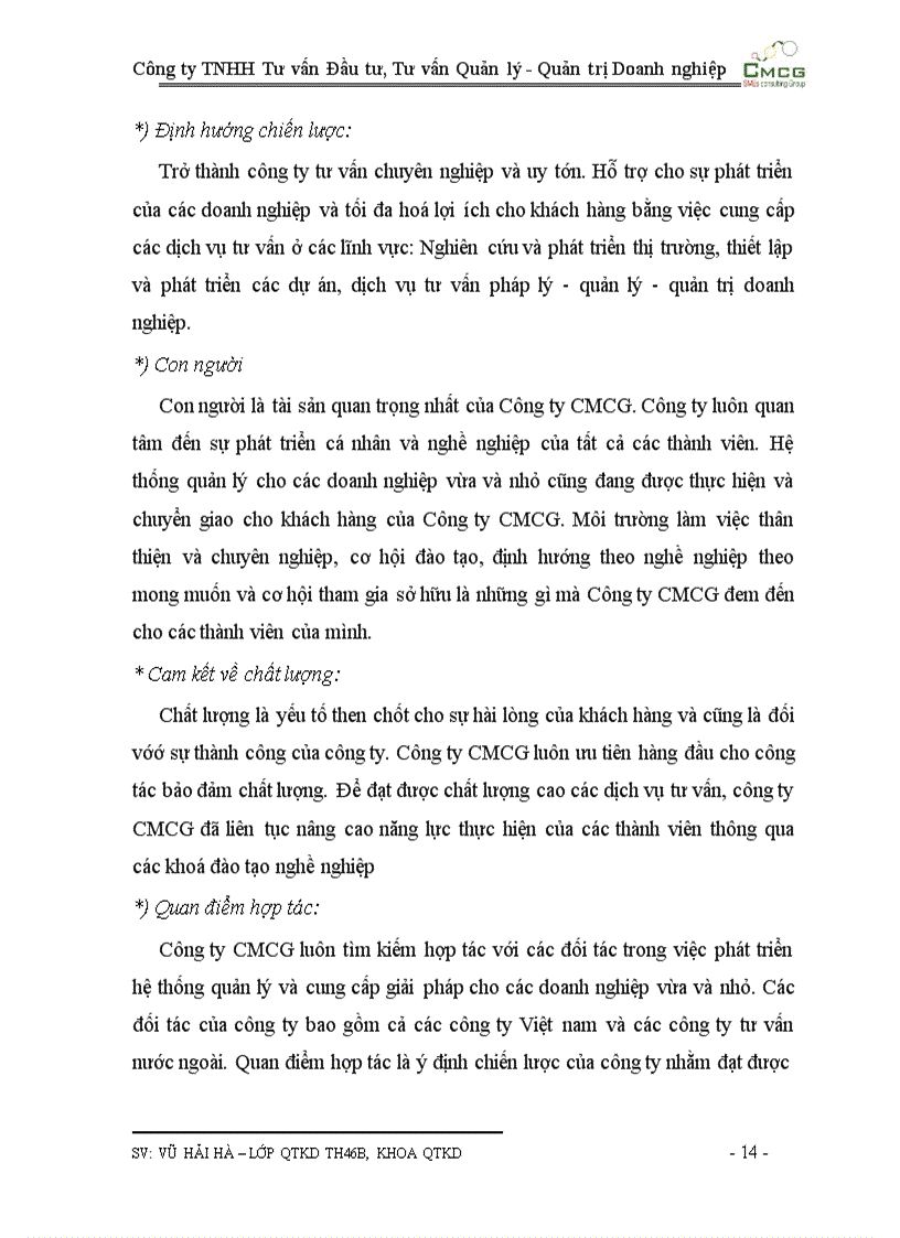 image for page Công ty TNHH Tư vấn Đầu tư, Tư vấn Quản lý - Quản trị Doanh nghiệp CMCG