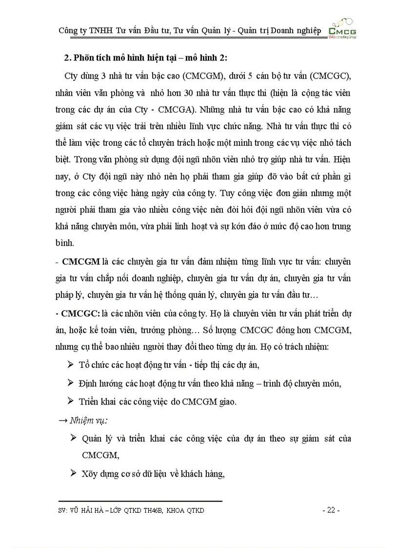 image for page Công ty TNHH Tư vấn Đầu tư, Tư vấn Quản lý - Quản trị Doanh nghiệp CMCG