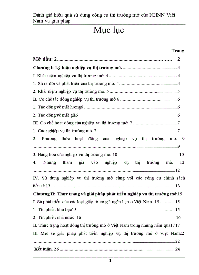 image for page Đánh giá hiệu quả hoạt động nghiệp vụ thị trường mở của Ngân Hàng Nhà Nước Việt Nam và giải pháp