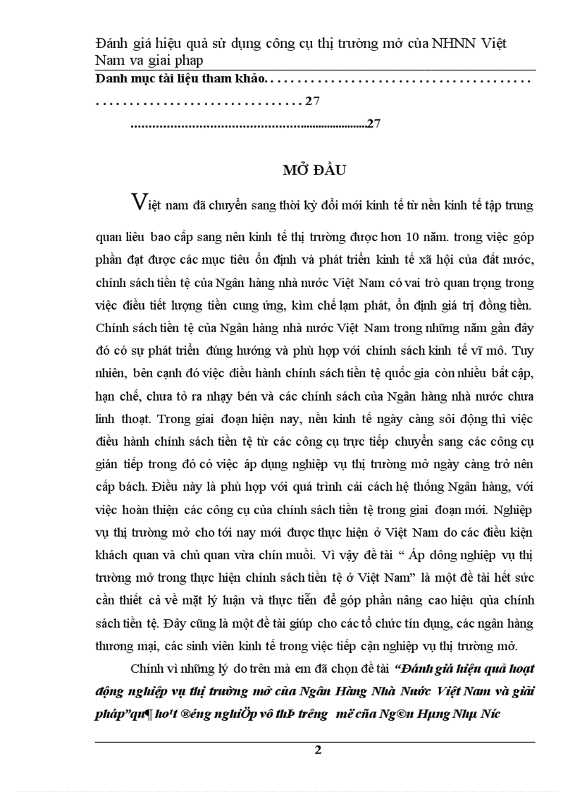 image for page Đánh giá hiệu quả hoạt động nghiệp vụ thị trường mở của Ngân Hàng Nhà Nước Việt Nam và giải pháp