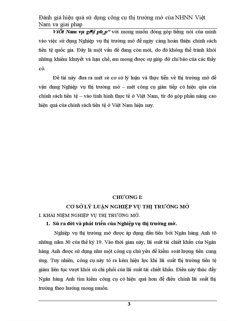 image for page Đánh giá hiệu quả hoạt động nghiệp vụ thị trường mở của Ngân Hàng Nhà Nước Việt Nam và giải pháp