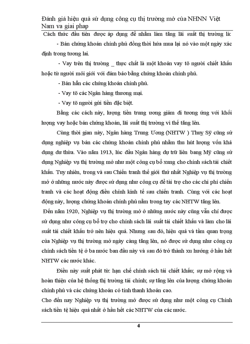 image for page Đánh giá hiệu quả hoạt động nghiệp vụ thị trường mở của Ngân Hàng Nhà Nước Việt Nam và giải pháp