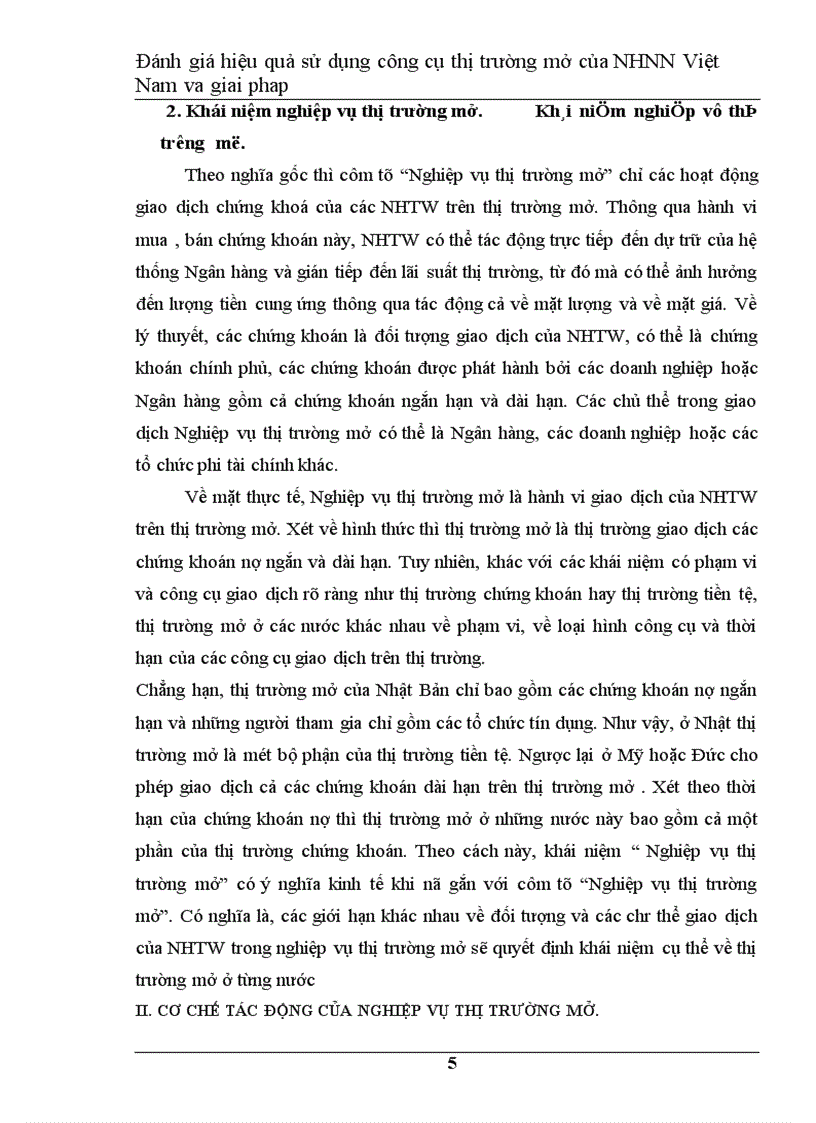 image for page Đánh giá hiệu quả hoạt động nghiệp vụ thị trường mở của Ngân Hàng Nhà Nước Việt Nam và giải pháp