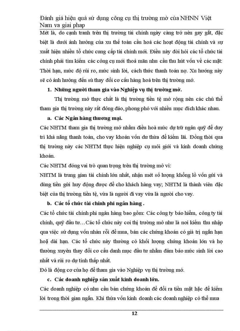 image for page Đánh giá hiệu quả hoạt động nghiệp vụ thị trường mở của Ngân Hàng Nhà Nước Việt Nam và giải pháp