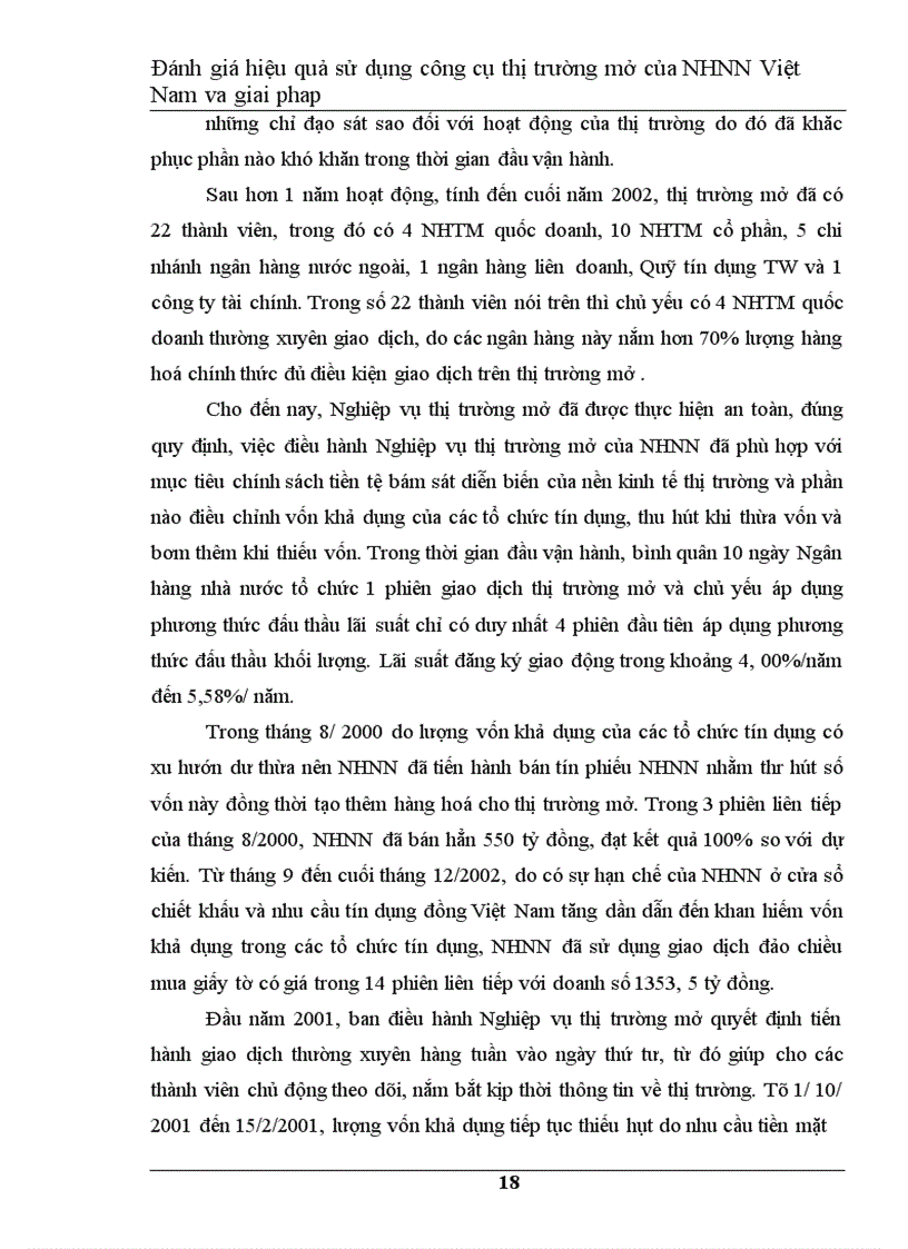 image for page Đánh giá hiệu quả hoạt động nghiệp vụ thị trường mở của Ngân Hàng Nhà Nước Việt Nam và giải pháp