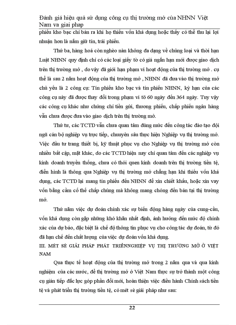 image for page Đánh giá hiệu quả hoạt động nghiệp vụ thị trường mở của Ngân Hàng Nhà Nước Việt Nam và giải pháp