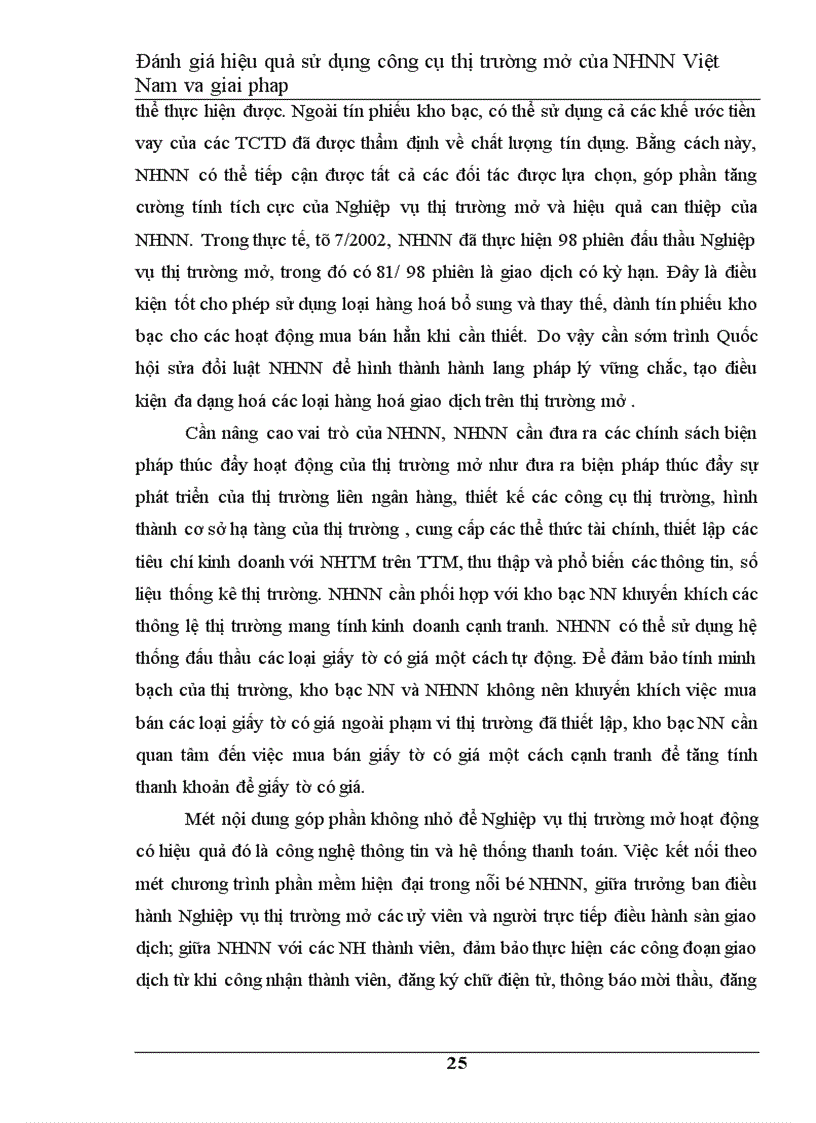 image for page Đánh giá hiệu quả hoạt động nghiệp vụ thị trường mở của Ngân Hàng Nhà Nước Việt Nam và giải pháp
