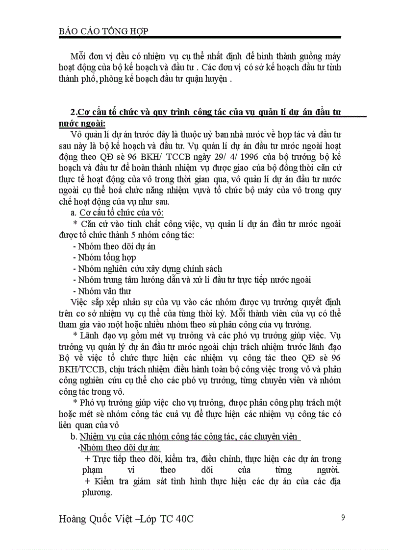 image for page Hoạt động quản lí của Vụ quản lí dự án đầu tư nước ngoài