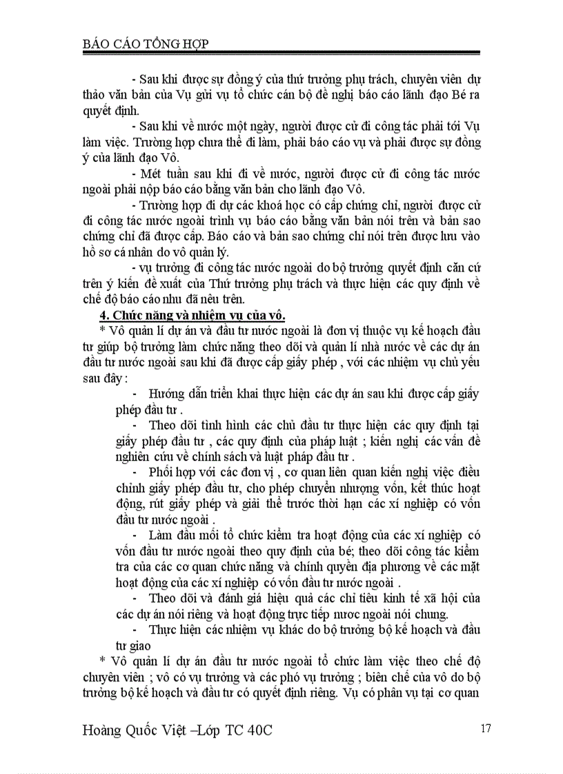 image for page Hoạt động quản lí của Vụ quản lí dự án đầu tư nước ngoài