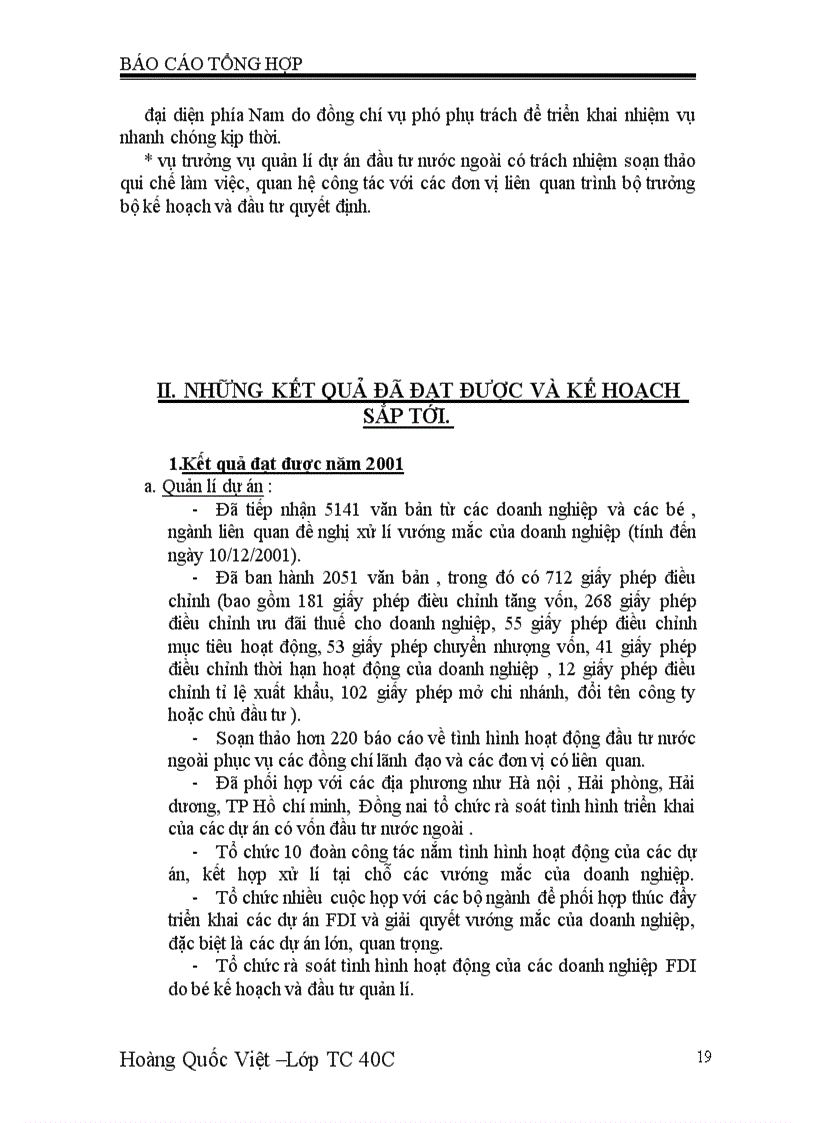 image for page Hoạt động quản lí của Vụ quản lí dự án đầu tư nước ngoài