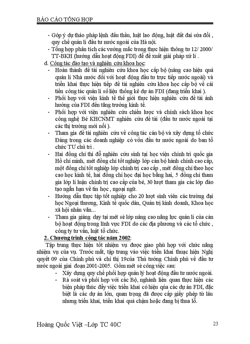 image for page Hoạt động quản lí của Vụ quản lí dự án đầu tư nước ngoài