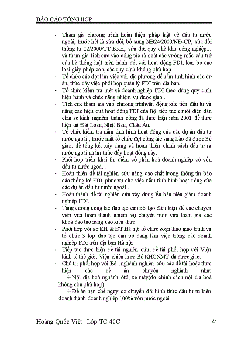 image for page Hoạt động quản lí của Vụ quản lí dự án đầu tư nước ngoài