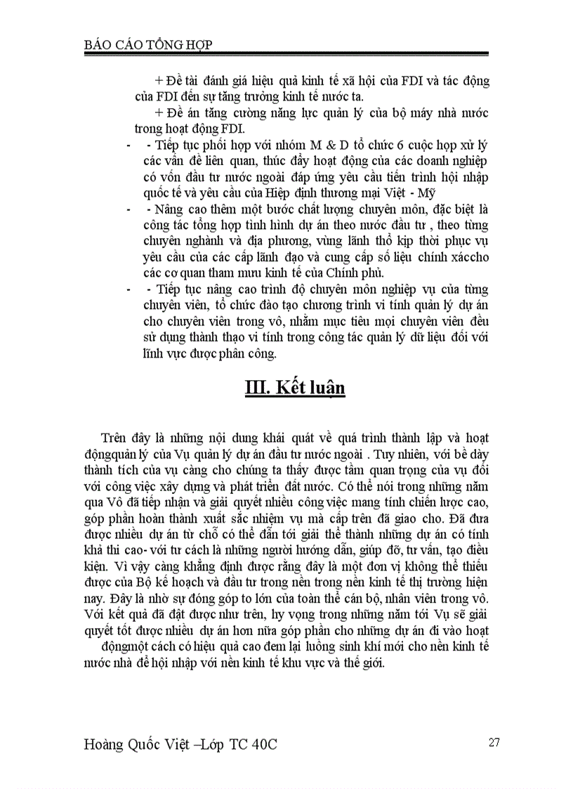 image for page Hoạt động quản lí của Vụ quản lí dự án đầu tư nước ngoài