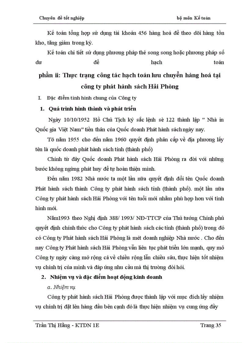 image for page Hoàn thiện công tác kế toán lưu chuyển hàng hoá tại Công ty Phát hành sách Hải Phòng