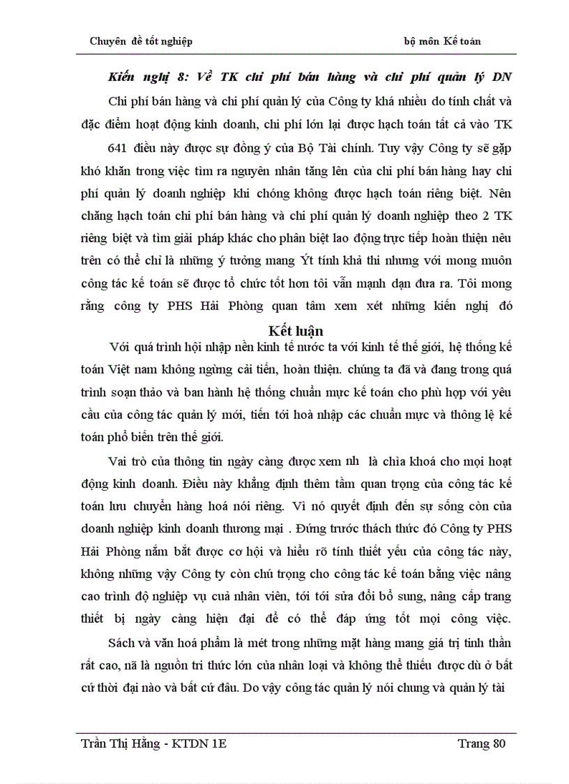 image for page Hoàn thiện công tác kế toán lưu chuyển hàng hoá tại Công ty Phát hành sách Hải Phòng