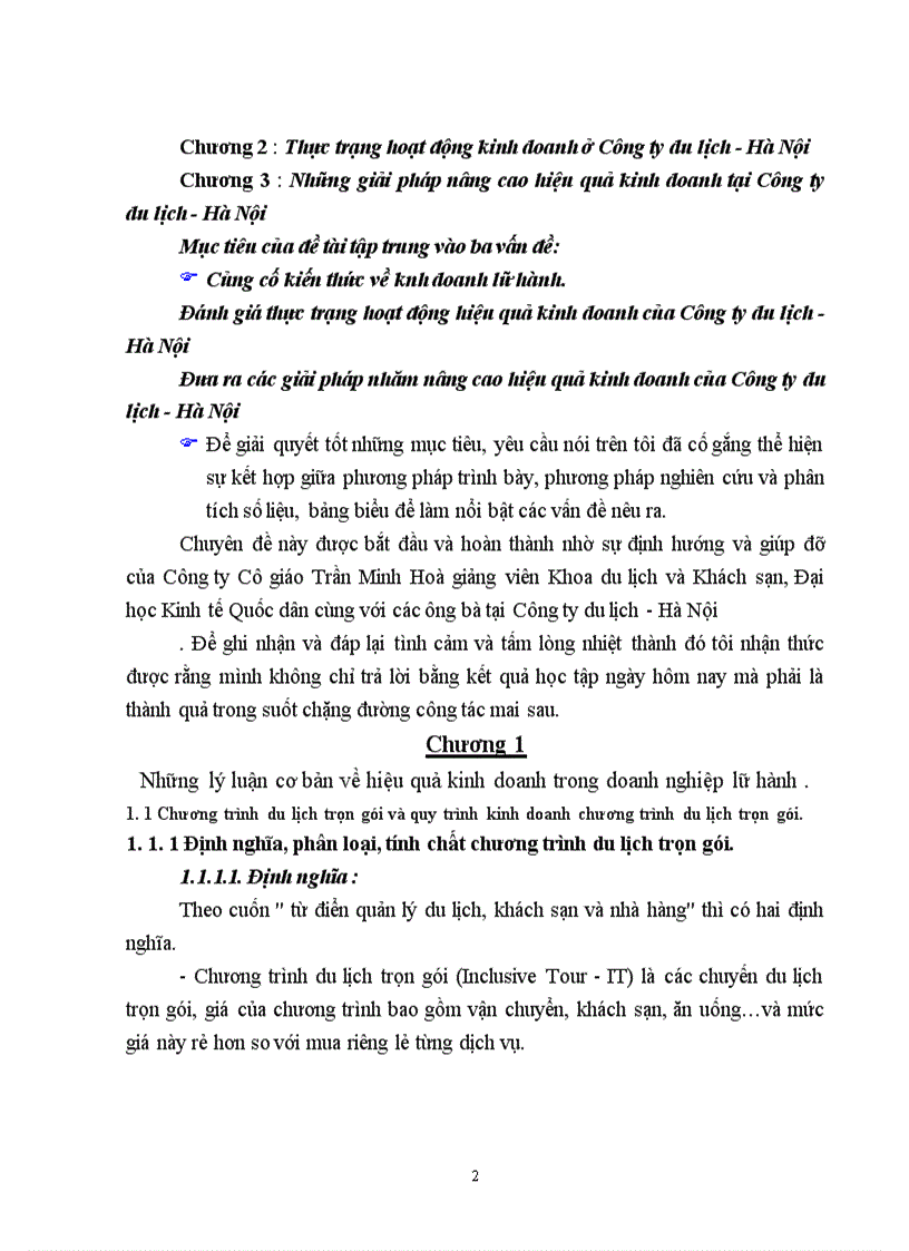 image for page Hiệu quả kinh doanh chương trình du lịch của Công ty du lịch việt nam hà nội, thực trạng và giải pháp