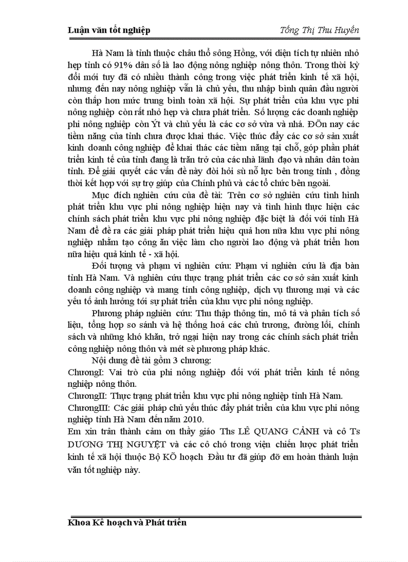 image for page Giải pháp phát triển khu vực phi nông nghiệp ở tỉnh Hà Nam trong giai đoạn 2003-2010