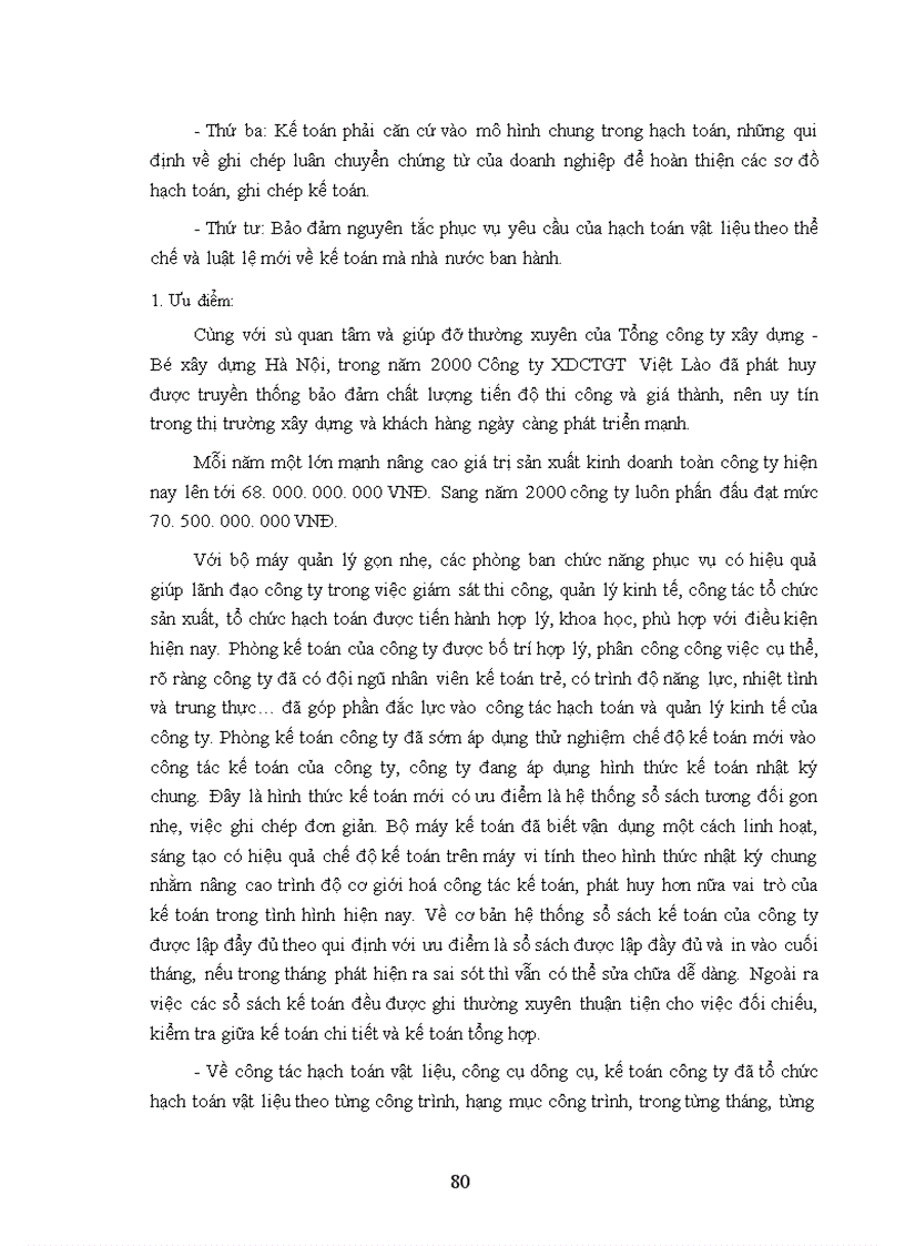 image for page Tổ chức công tác kế toán nguyên vật liệu, công cụ dụng cụ ở Công ty XDCTGT Việt Lào