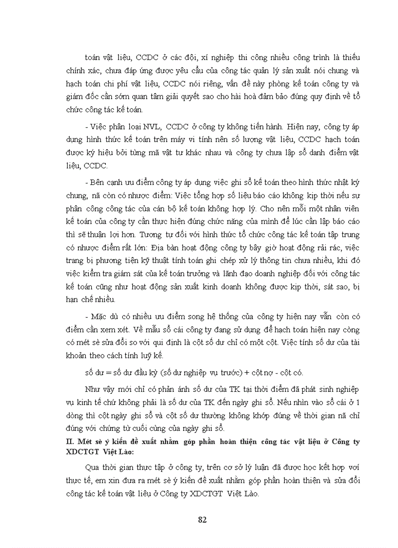 image for page Tổ chức công tác kế toán nguyên vật liệu, công cụ dụng cụ ở Công ty XDCTGT Việt Lào