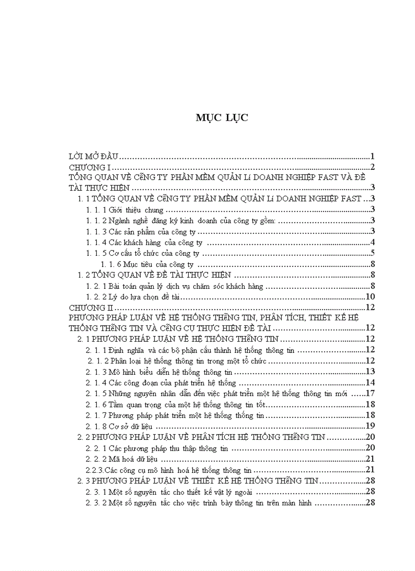 image for page Xây dựng hệ thống thông tin quản lý dịch vụ chăm sóc khách hàng tại Công ty phần mềm quản lý doanh nghiệp FAST