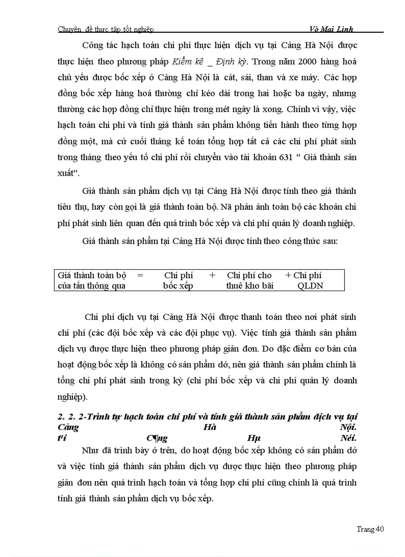 image for page Kế Toán Chi Phí Sản Xuất Và Tính Giá Thành Sản Phẩm tại doanh nghiệp Cảng Hà Nội