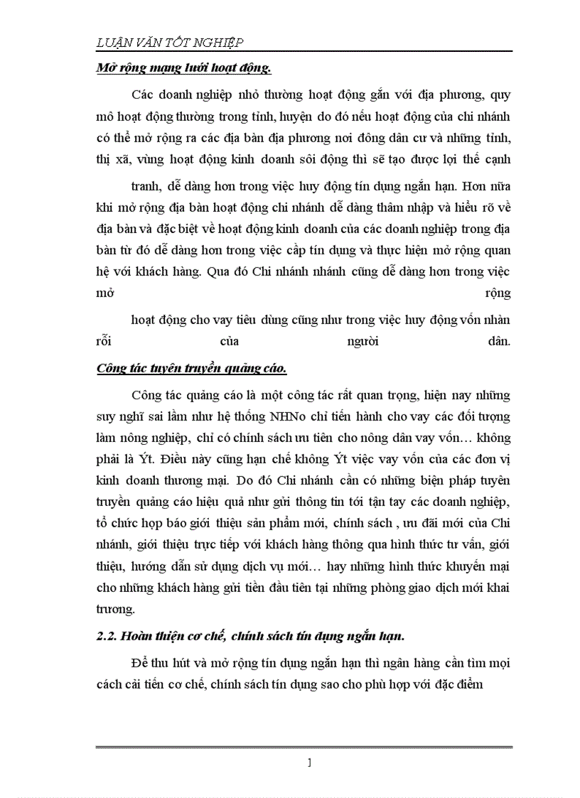 image for page Giải pháp mở rộng hoạt động tín dụng ngắn hạn tại NHNo&PTNT Việt Nam Chi nhánh Láng Hạ