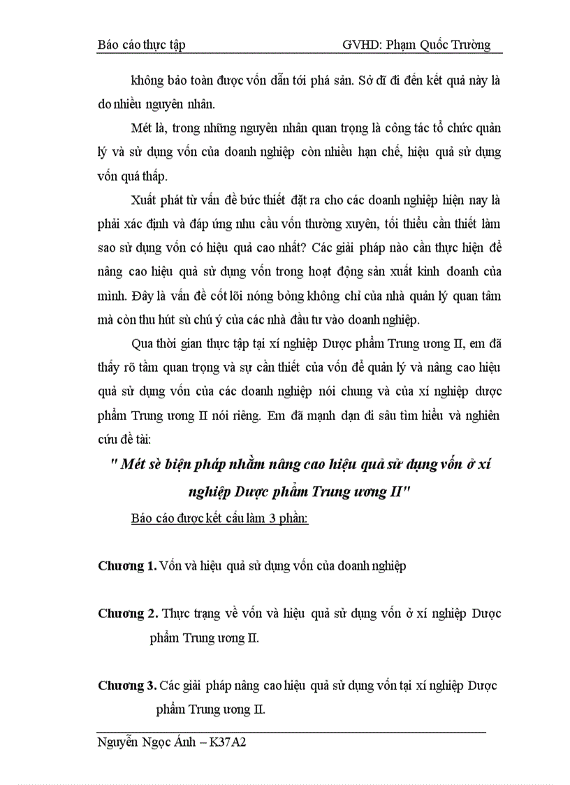 image for page Một số biện pháp nhằm nâng cao hiệu quả sử dụng vốn ở xí nghiệp Dược phẩm Trung ương II