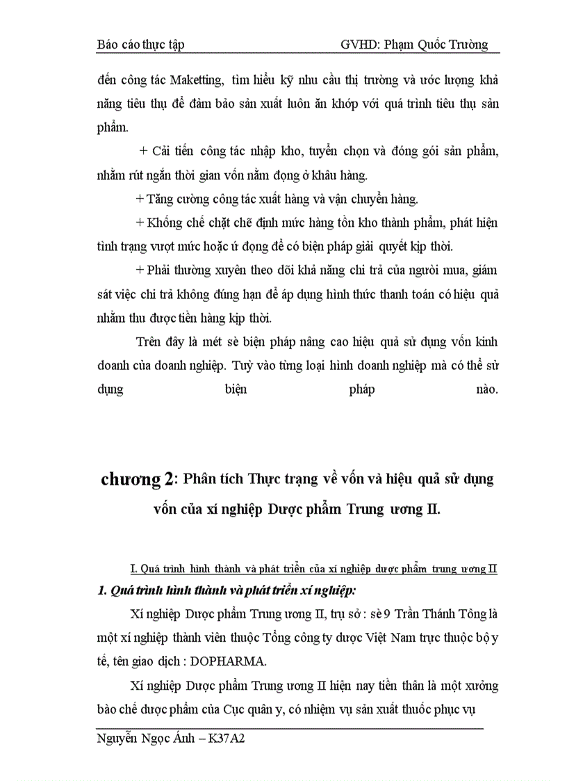 image for page Một số biện pháp nhằm nâng cao hiệu quả sử dụng vốn ở xí nghiệp Dược phẩm Trung ương II