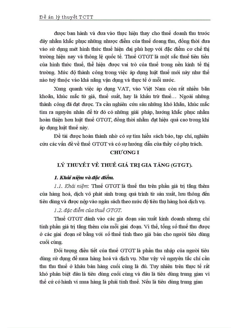 Một số vấn đề cơ bản về thuế giá trị gia tăng và sự vận dụng thuế giá trị gia tăng ở Việt Nam