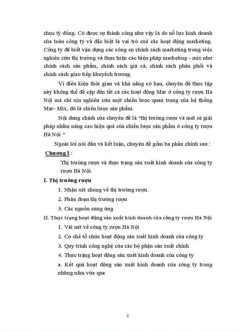 image for page Kiến nghị một số giải pháp về cchiến lược sản phẩm trong hệ thống Marketing - mix ở công ty rượu Hà Nội