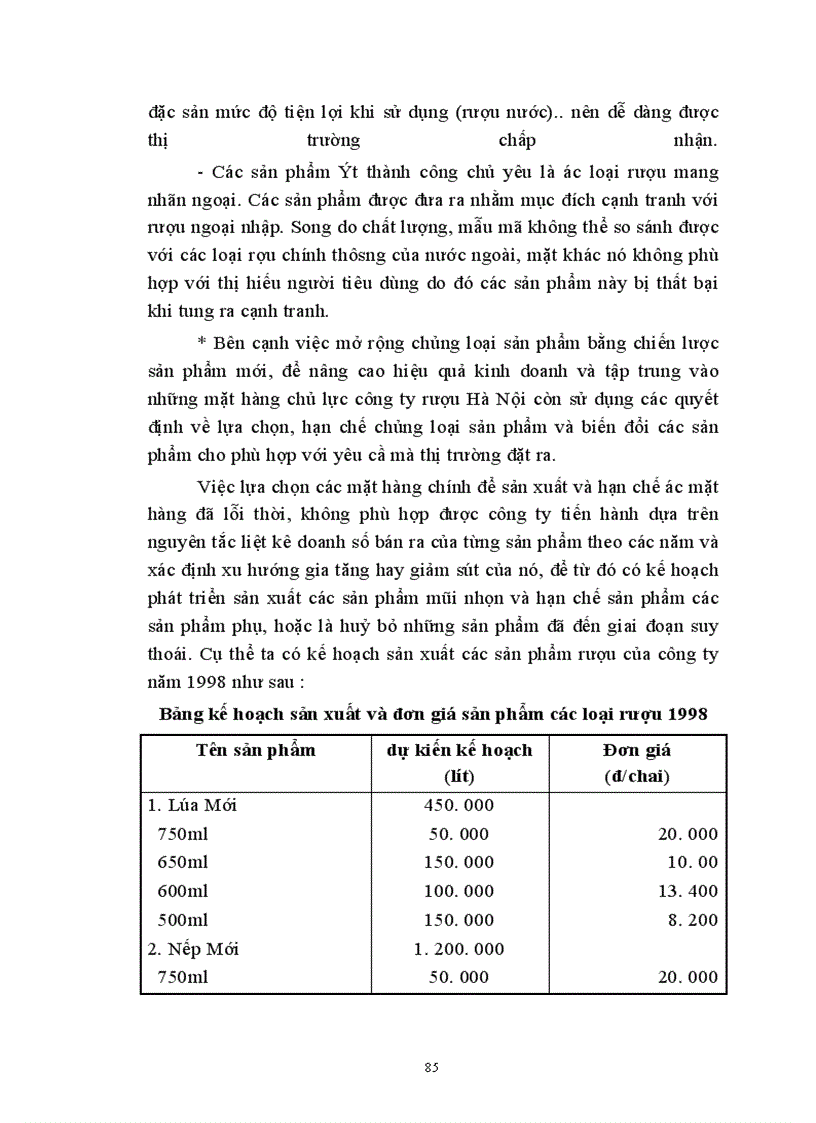 image for page Kiến nghị một số giải pháp về cchiến lược sản phẩm trong hệ thống Marketing - mix ở công ty rượu Hà Nội