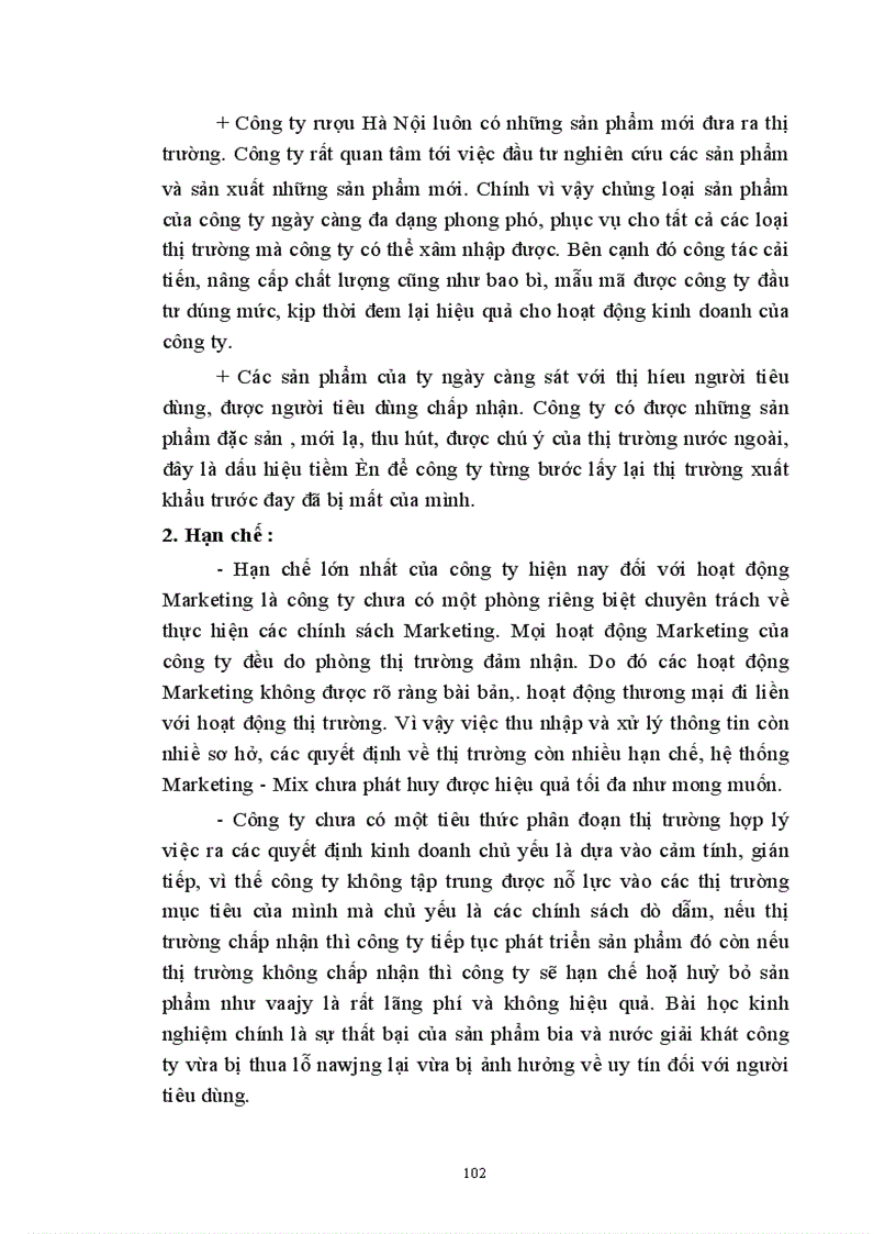 image for page Kiến nghị một số giải pháp về cchiến lược sản phẩm trong hệ thống Marketing - mix ở công ty rượu Hà Nội