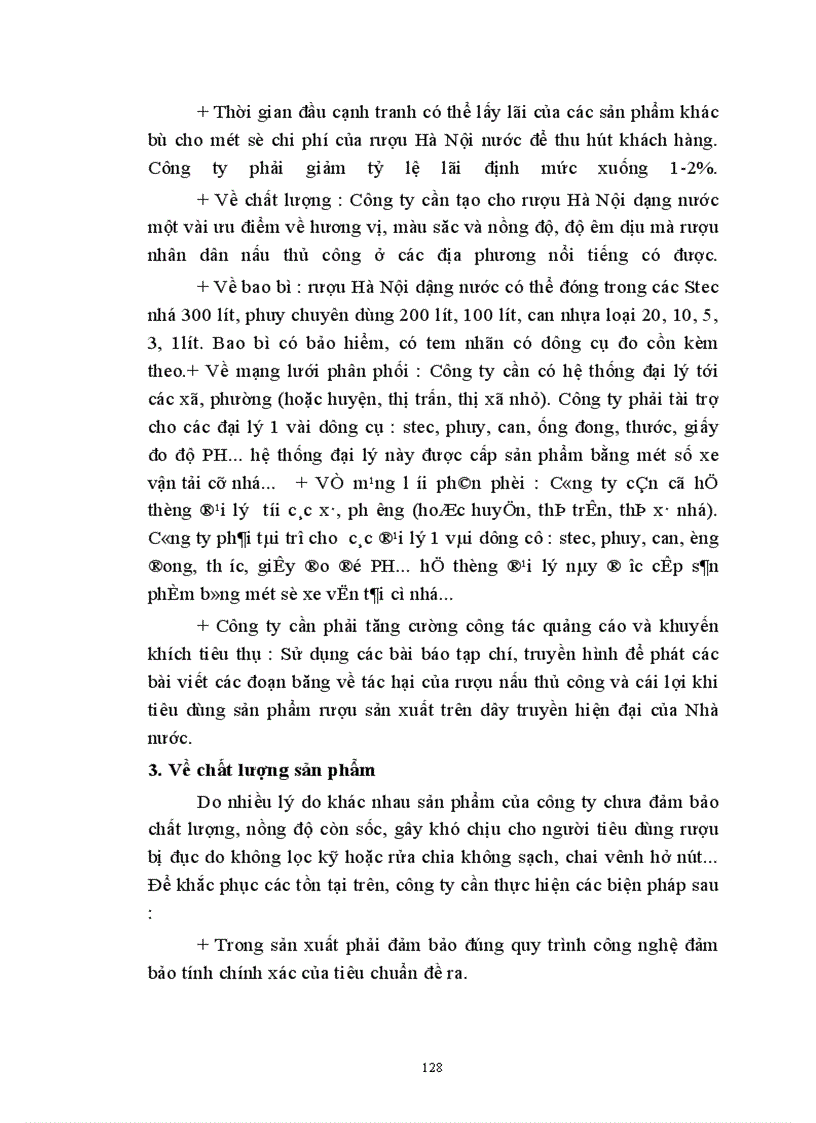 image for page Kiến nghị một số giải pháp về cchiến lược sản phẩm trong hệ thống Marketing - mix ở công ty rượu Hà Nội