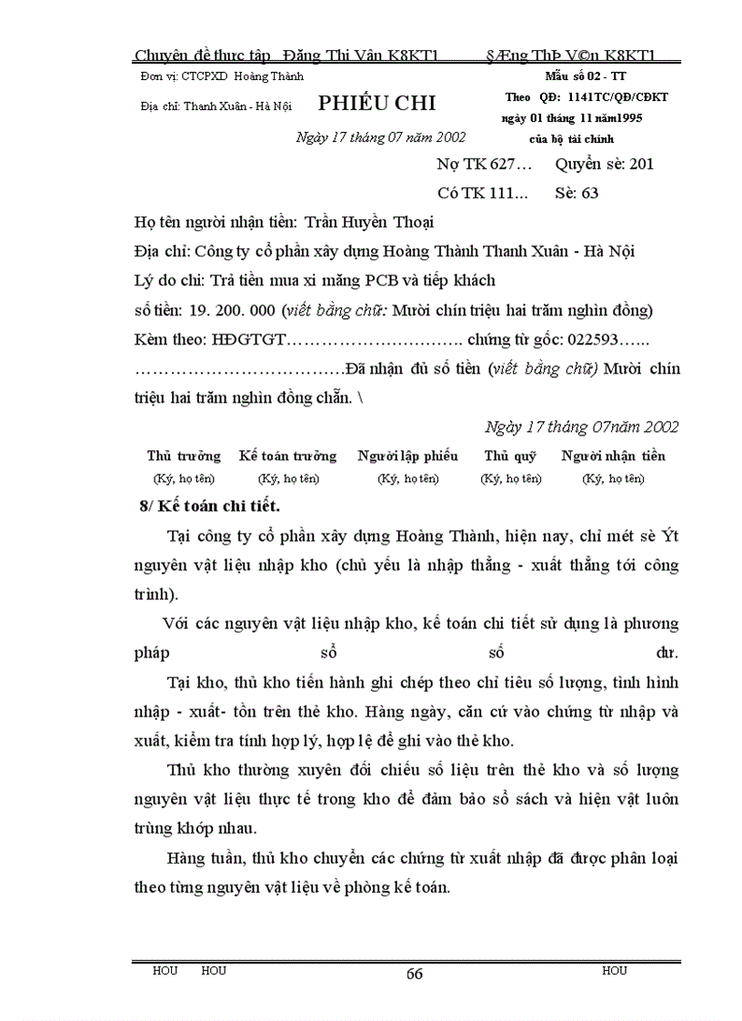 image for page Công tác hạch toán kế toán nguyên vật liệu tại Công ty cổ phần xây dựng Hoàng Thành.