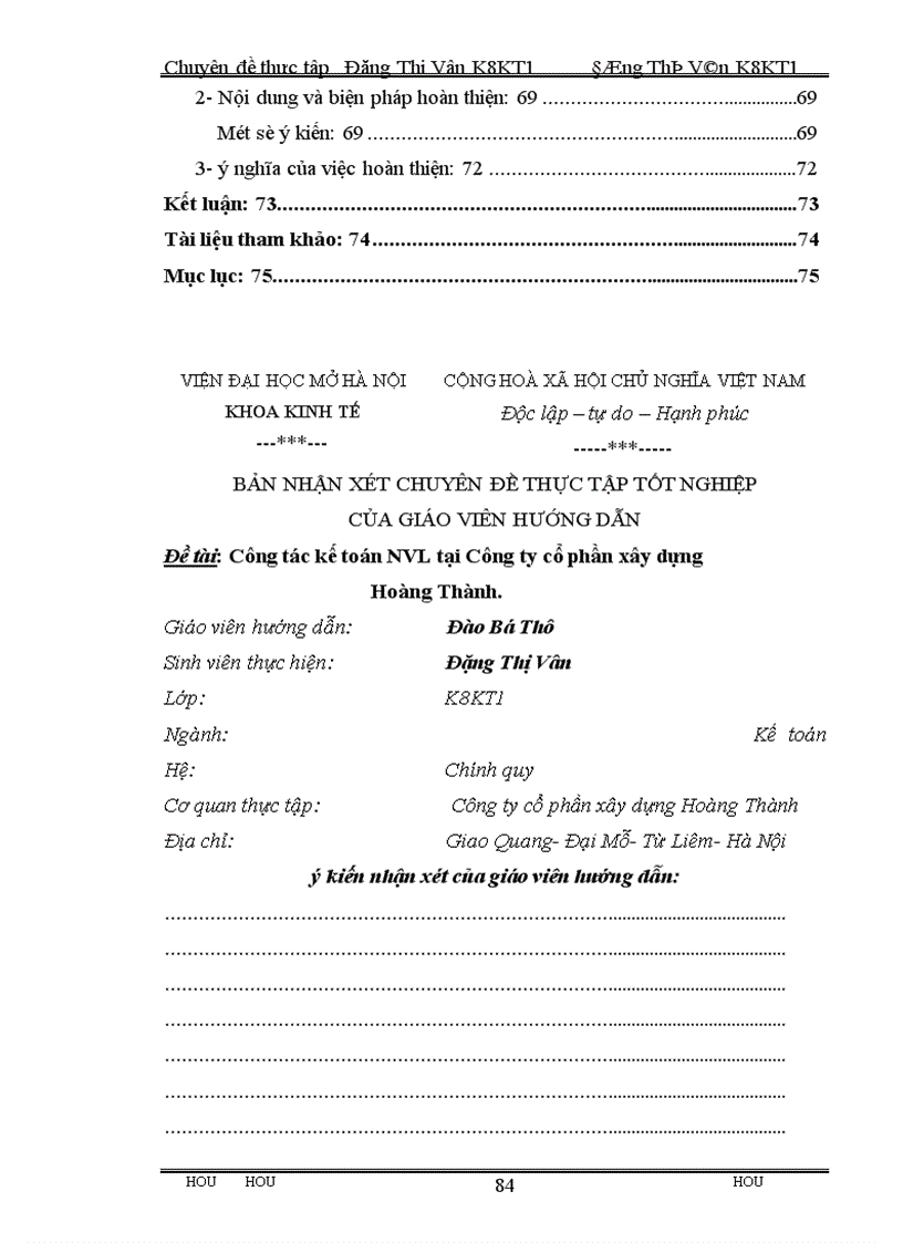 image for page Công tác hạch toán kế toán nguyên vật liệu tại Công ty cổ phần xây dựng Hoàng Thành.