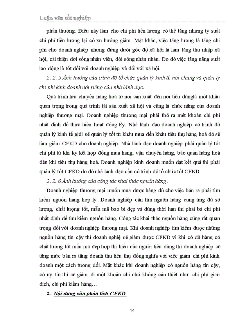 image for page Hoàn thiện nội dung và phương pháp phân tích tình hình quản lý và sử dụng chi phí kinh doanh tại công ty TNHH Ninh Thanh