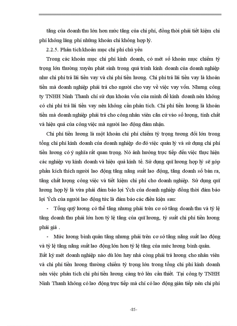 image for page Hoàn thiện nội dung và phương pháp phân tích tình hình quản lý và sử dụng chi phí kinh doanh tại công ty TNHH Ninh Thanh