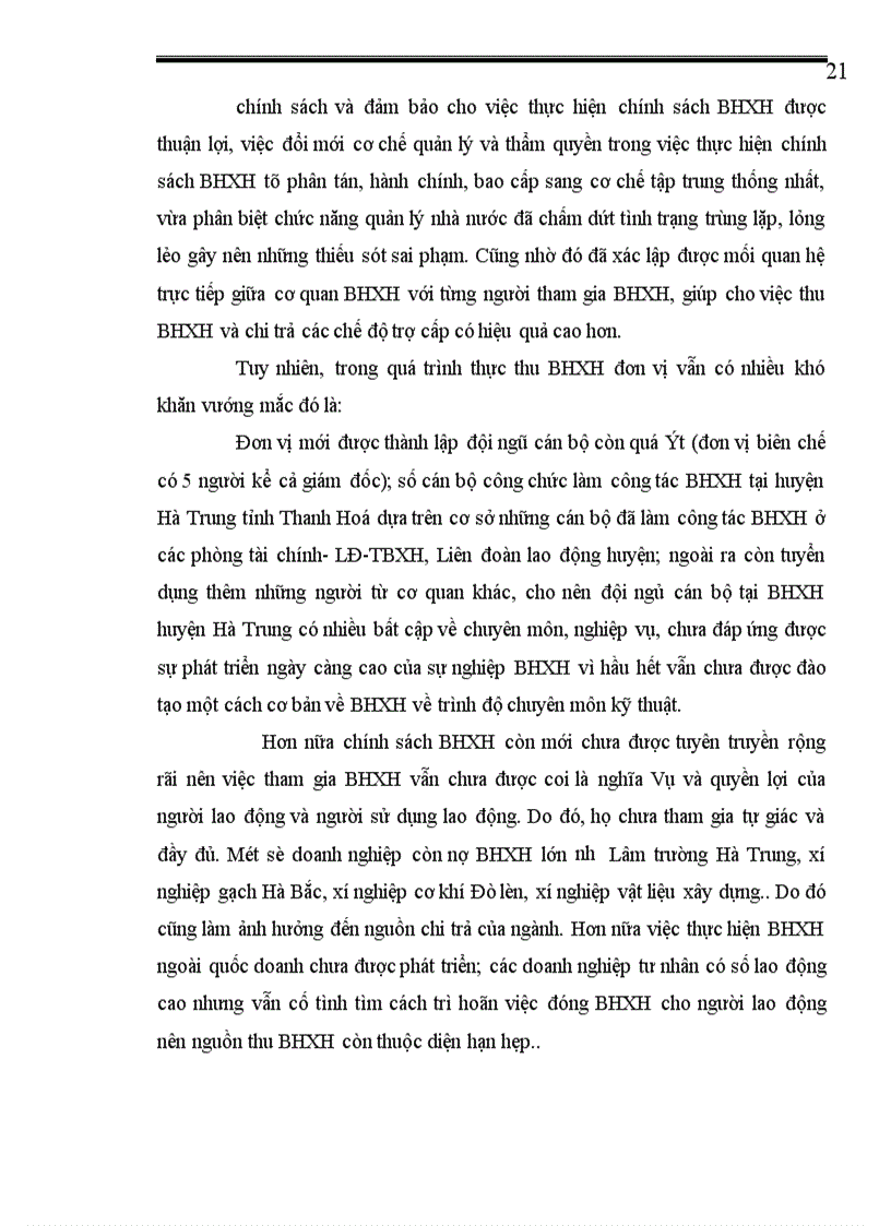 image for page Hoàn thiện hoạt động thu BHXH ở khối hành chính sự nghiệp, khối xã - Thị Trấn ở huyện Hà Trung - Thanh Hoá (2000 - 2004) a