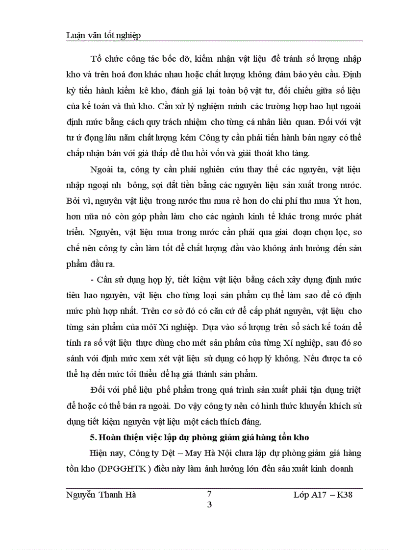 image for page Hạch toán nguyên, vật liệu tại Công ty Dệt – May Hà Nội