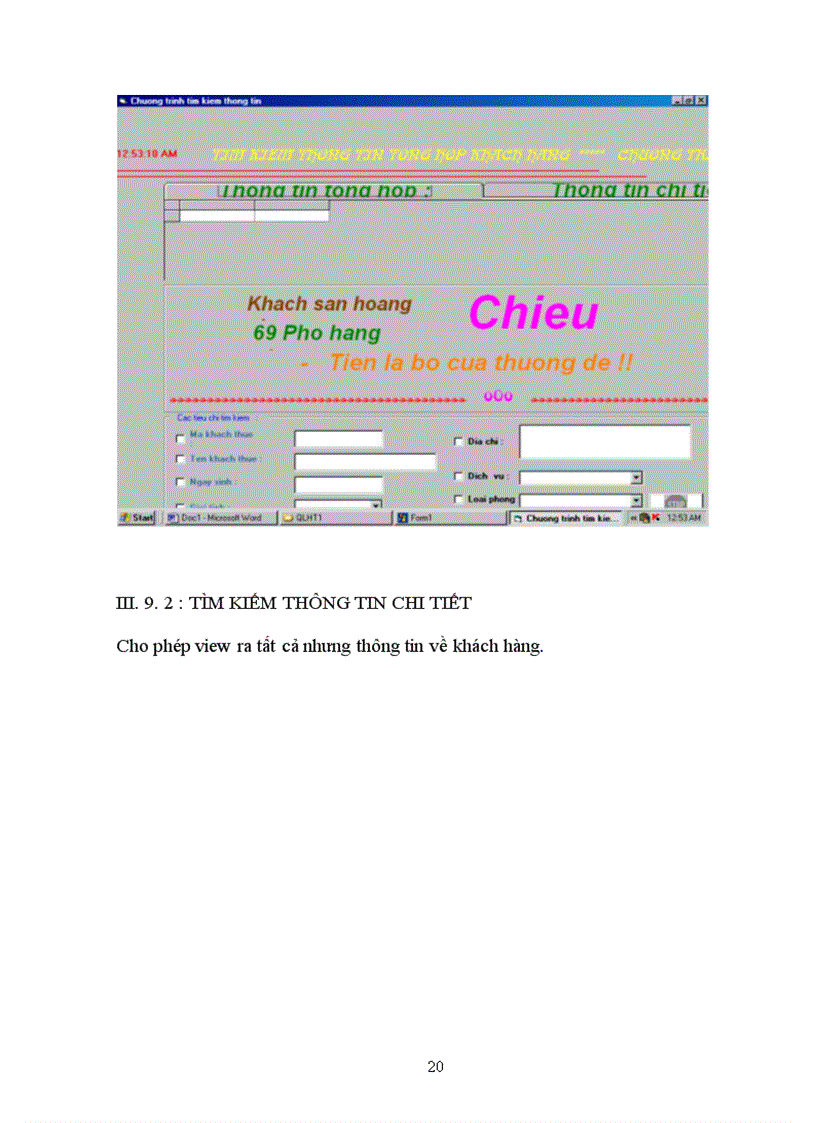 image for page Chương trình quản lí khách sạn