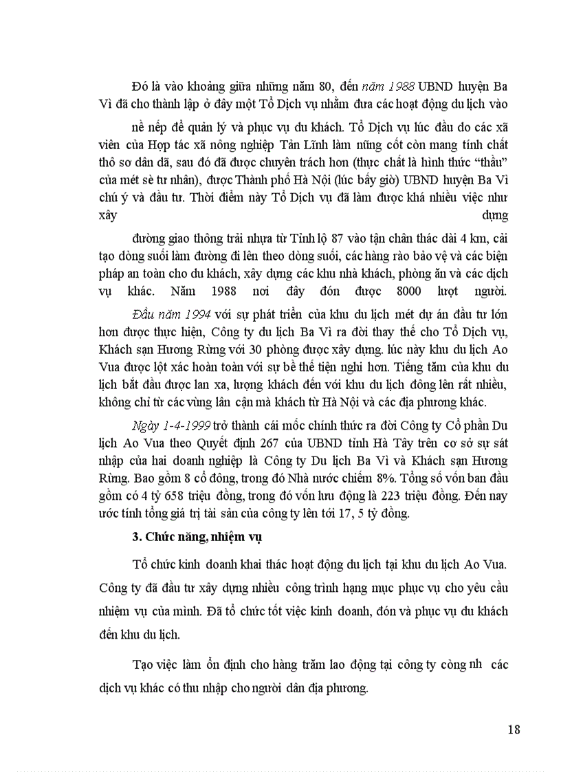 image for page Tính thời vụ trong du lịch và các biện pháp khắc phục tại Công ty cổ phần Du lịch Ao Vua