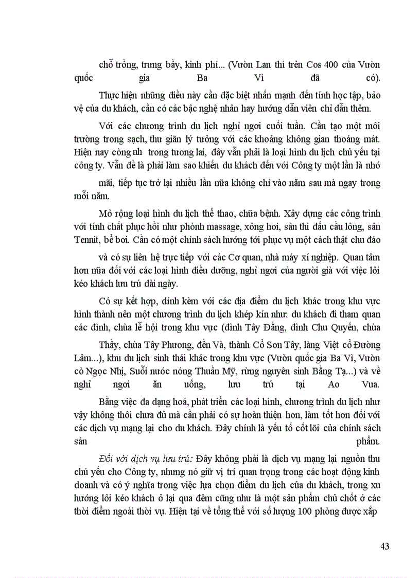 image for page Tính thời vụ trong du lịch và các biện pháp khắc phục tại Công ty cổ phần Du lịch Ao Vua