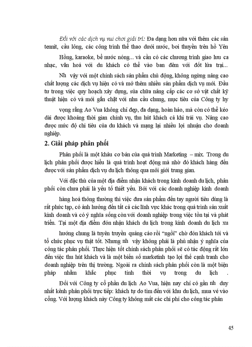 image for page Tính thời vụ trong du lịch và các biện pháp khắc phục tại Công ty cổ phần Du lịch Ao Vua