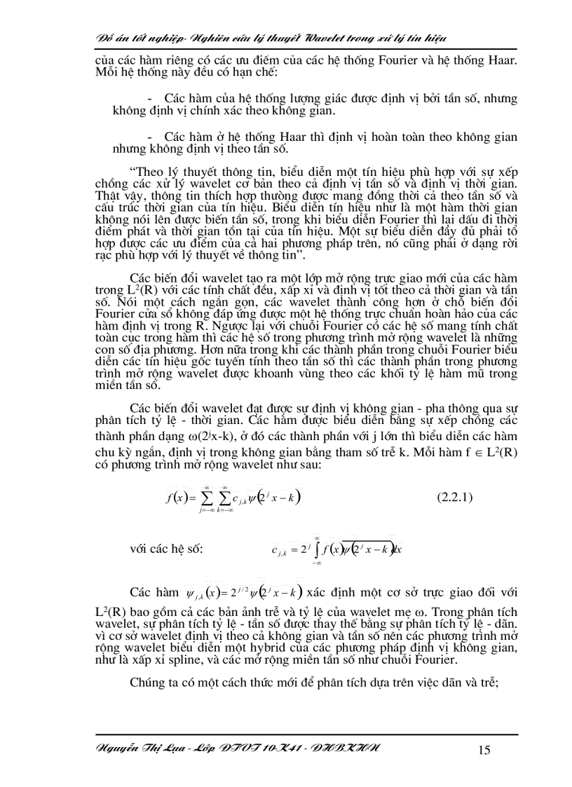 image for page Nghiên cứu lý thuyết wavelet trong xử lý tín hiệu