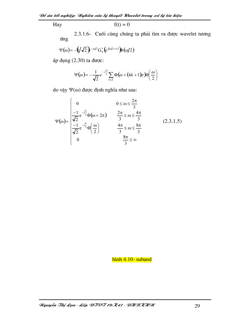 image for page Nghiên cứu lý thuyết wavelet trong xử lý tín hiệu