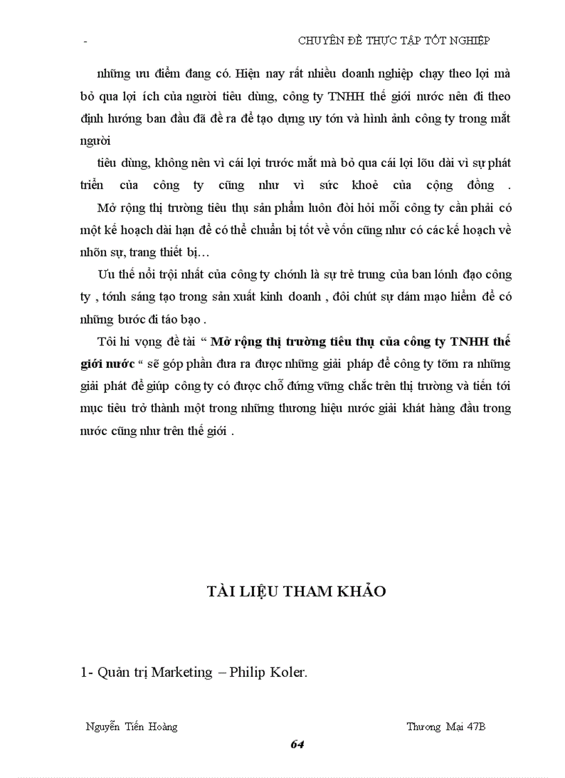 image for page Mở rộng thị trường tiêu thụ của công ty TNHH thế giới nước