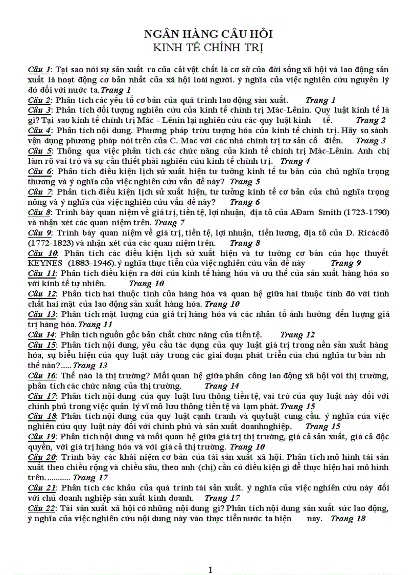 image for page Ngân hàng câu hỏi môn kinh tế chính trị