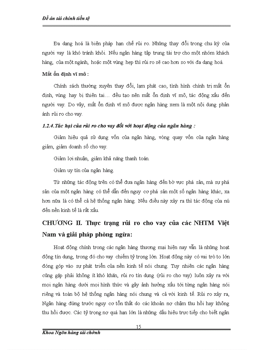 image for page Rủi ro cho vay trong hoạt động của Ngân hàng thương mại