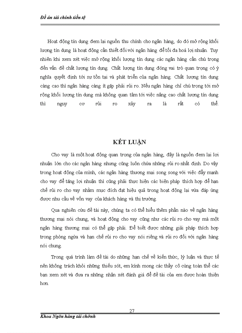 image for page Rủi ro cho vay trong hoạt động của Ngân hàng thương mại